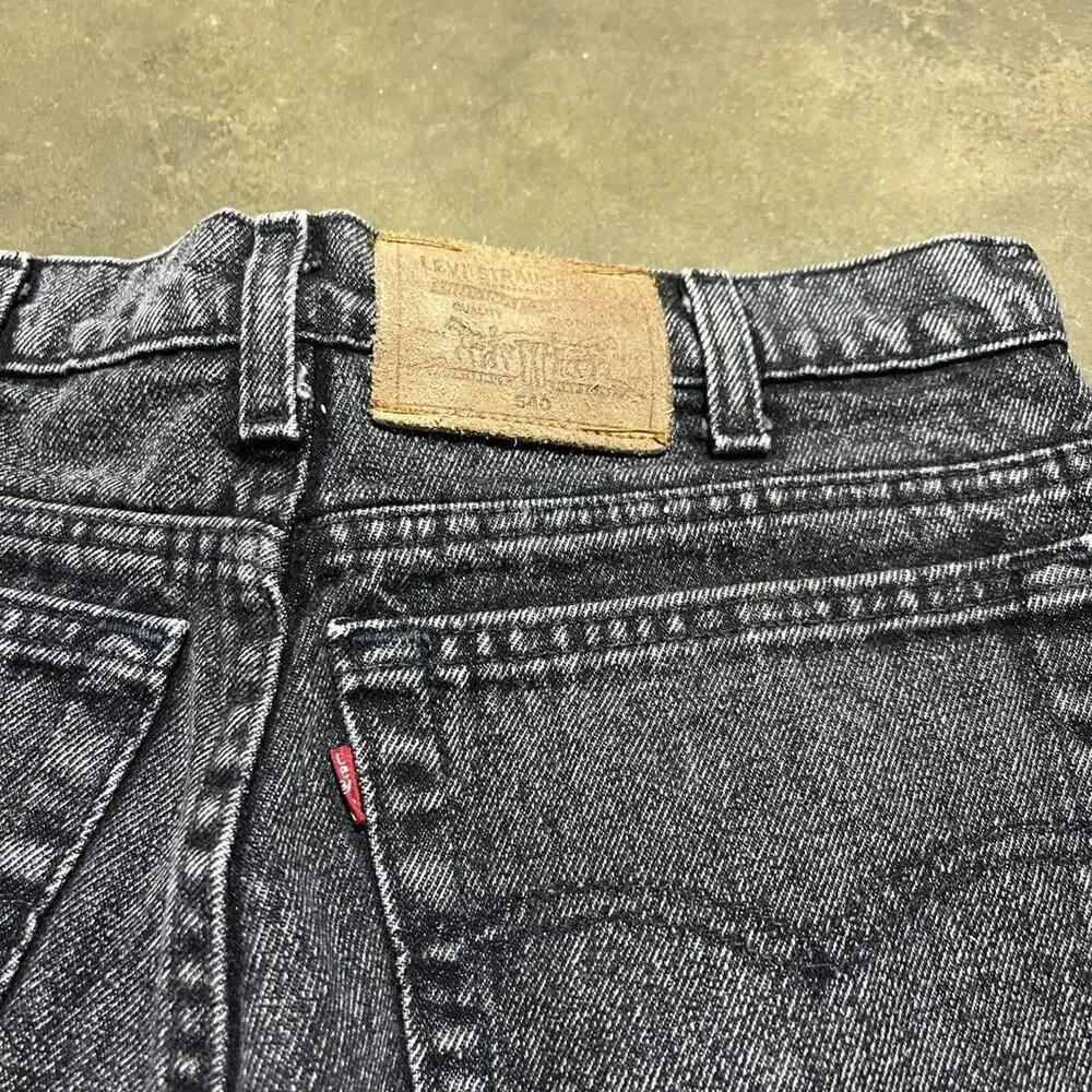 Vintage 90s Levi's 540 Black Straight Leg Jeans 31x31